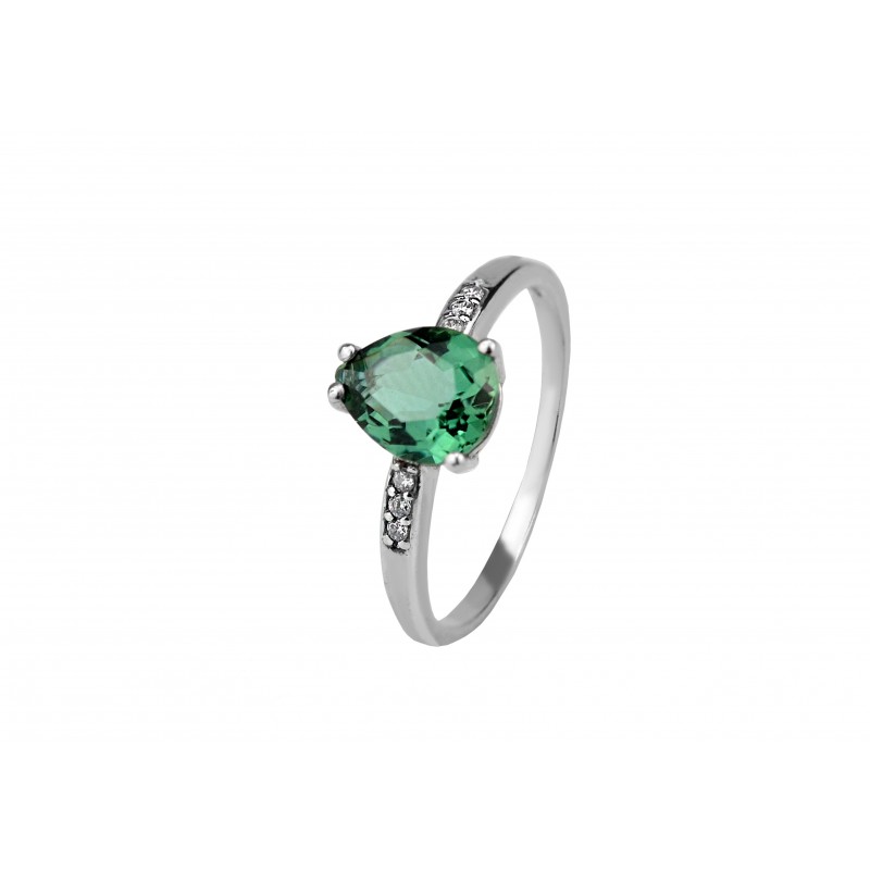Кольцо серебряное с зелёным кварцем Источник 1304/1р з кварц , 18 размер, 18 размер, 18 размер