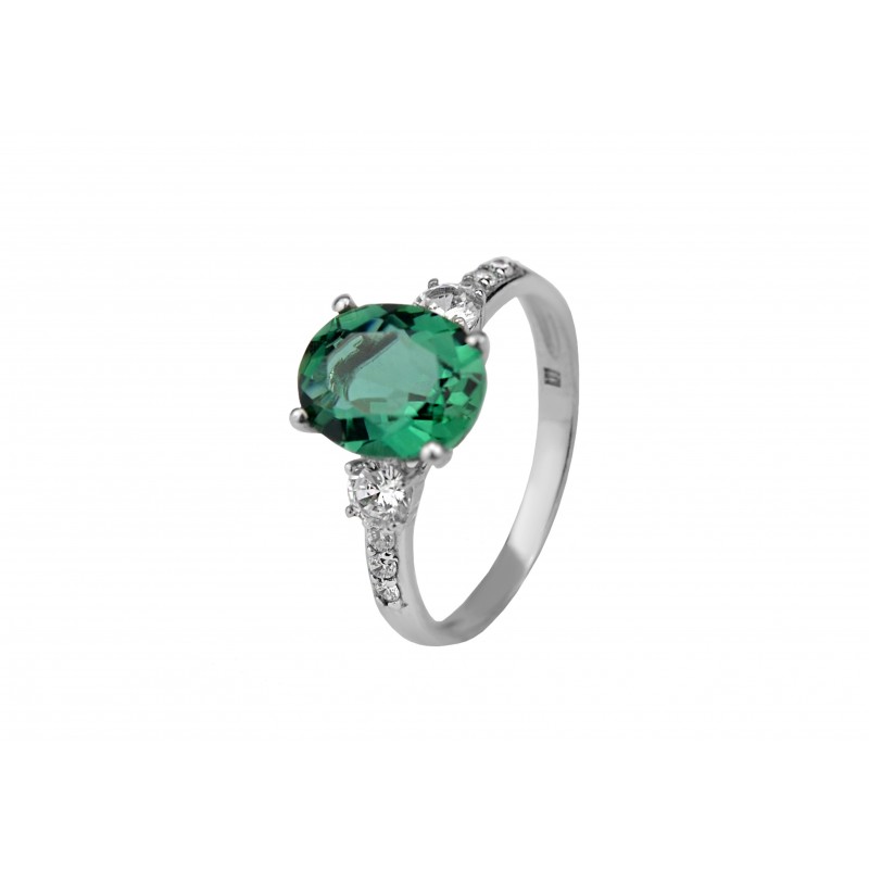 Кольцо серебряное с зелёным кварцем Тихий океан 1322/1р з кварц , 18 размер