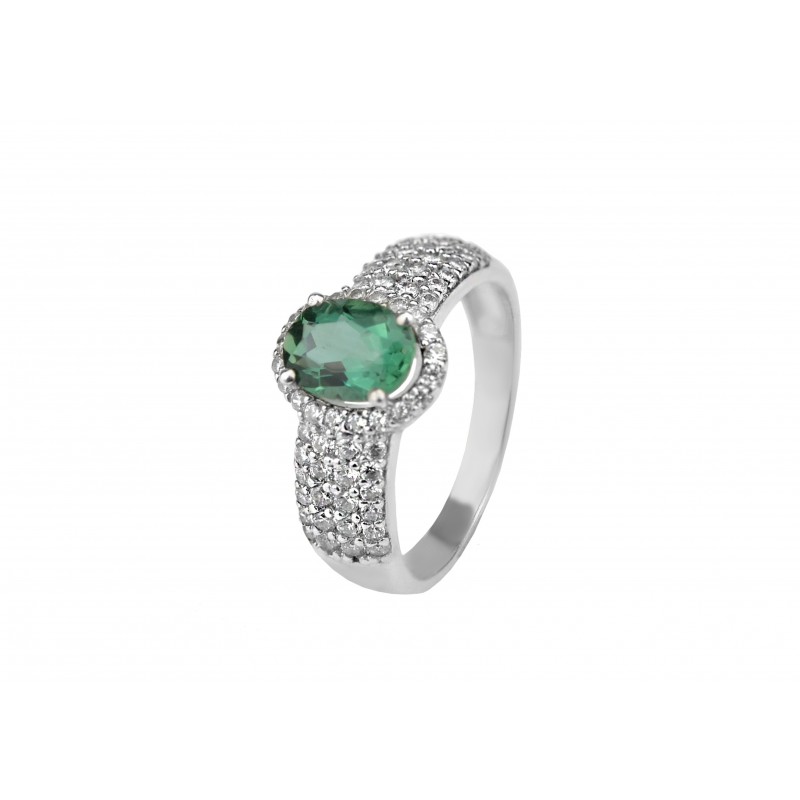 Кольцо серебряное с зелёным кварцем Орабель 1336/1р з кварц , 18 размер