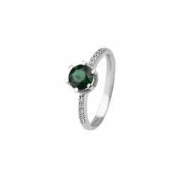 Кольцо серебряное с зелёным кварцем Лола 1848/9р з кварц , 18 размер, 18 размер, 18 размер