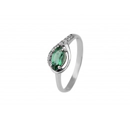 Кольцо серебряное с зелёным кварцем Дорис 1968/9р з кварц , 18 размер, 18 размер, 18 размер