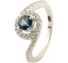 Серебряное кольцо SilverBreeze с натуральным топазом Лондон Блю 0446981 17 размер, 17 размер, 17 размер, 17 размер