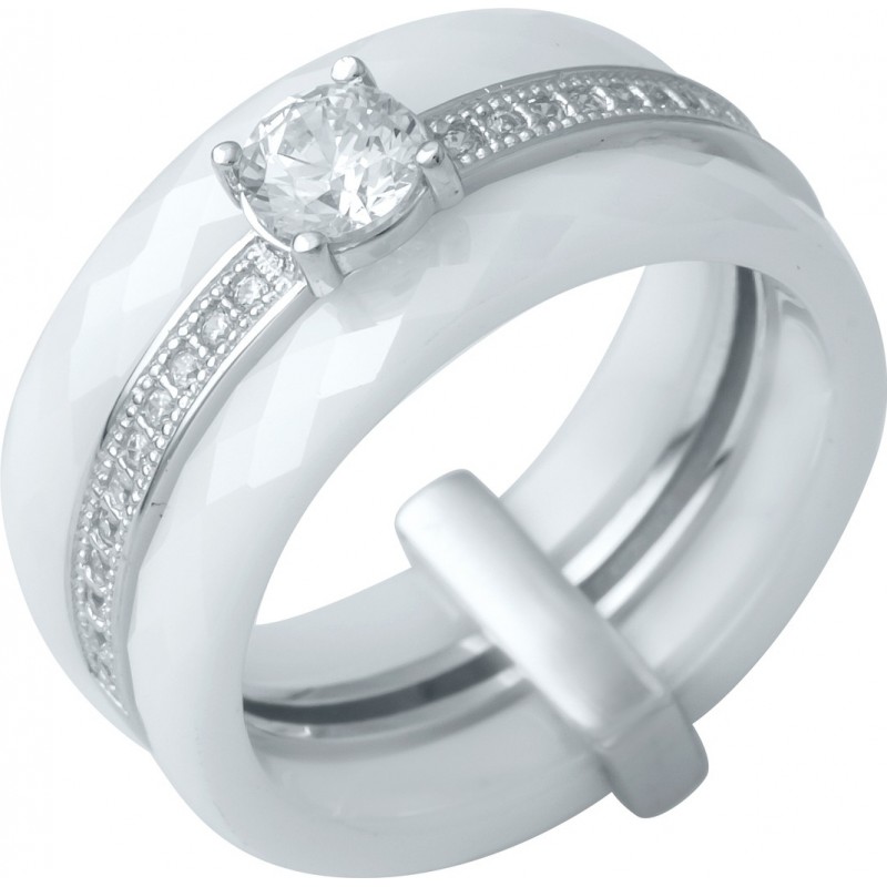 Серебряное кольцо SilverBreeze с керамикой (0481630) 18 размер