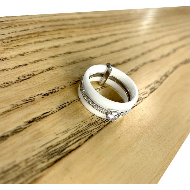 Серебряное кольцо SilverBreeze с керамикой (0481630) 17 размер