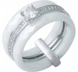 Серебряное кольцо SilverBreeze с керамикой (0481630) 17 размер
