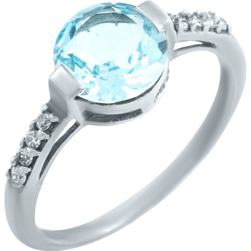 Серебряное кольцо SilverBreeze с натуральным топазом (0513720) 18 размер
