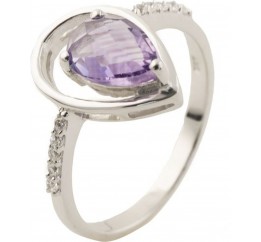 Серебряное кольцо SilverBreeze с натуральным аметистом 0515007 17 размер, 17 размер, 17 размер, 17 размер