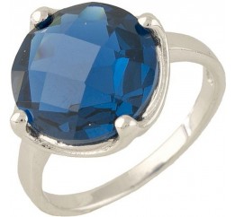 Серебряное кольцо SilverBreeze с топазом nano Лондон Блю (0704876) 18 размер