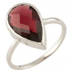 Серебряное кольцо SilverBreeze с натуральным гранатом 0713243 16.5 размер, 16.5 размер, 16.5 размер, 16.5 размер