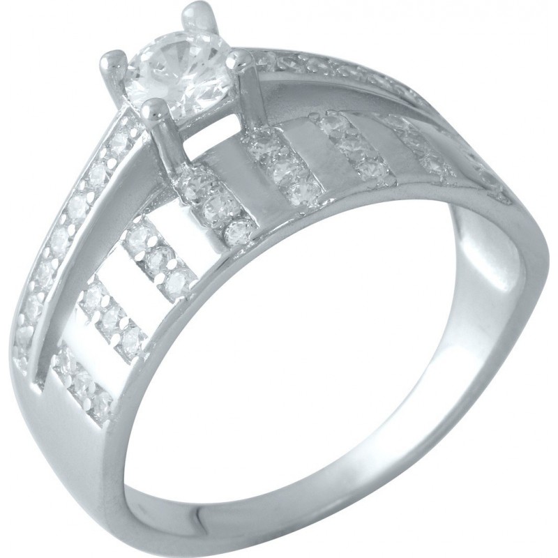Серебряное кольцо SilverBreeze с фианитами 0828459 17 размер, 17 размер, 17 размер, 17 размер