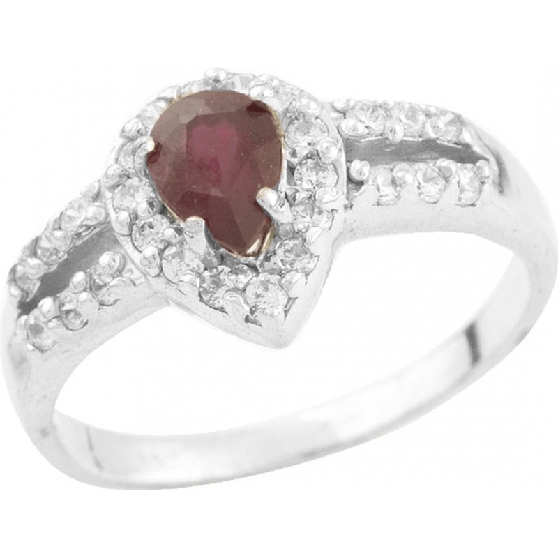 Серебряное кольцо SilverBreeze с натуральным рубином (0435541) 17 размер
