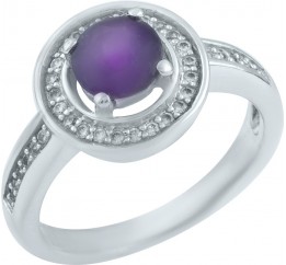 Серебряное кольцо SilverBreeze с натуральным аметистом 0438658 16.5 размер, 16.5 размер, 16.5 размер, 16.5 размер