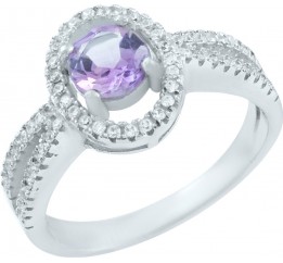 Серебряное кольцо SilverBreeze с натуральным аметистом 0839622 18.5 размер, 18.5 размер, 18.5 размер, 18.5 размер
