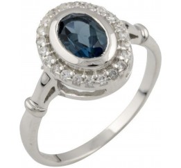 Серебряное кольцо SilverBreeze с натуральным топазом Лондон Блю (1073674) 16.5 размер