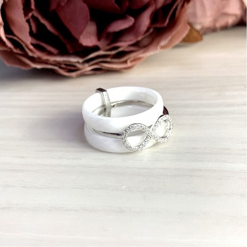 Серебряное кольцо SilverBreeze с , керамикой (1221716) 18 размер