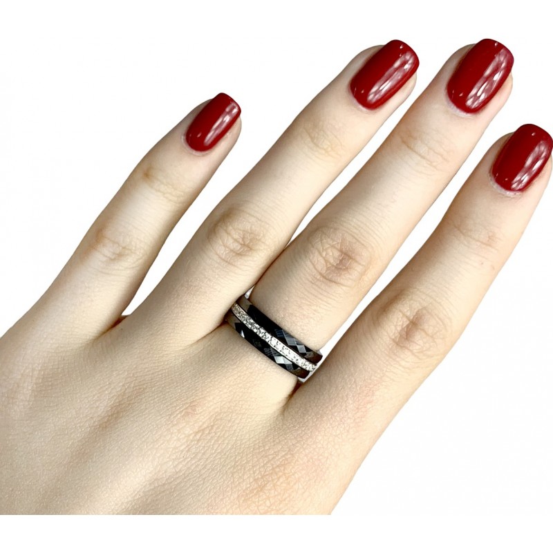 Серебряное кольцо SilverBreeze с керамикой (1223635) 17 размер