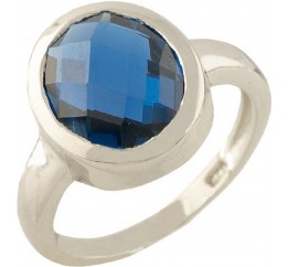 Серебряное кольцо SilverBreeze с топазом nano Лондон Блю (1315392) 17.5 размер