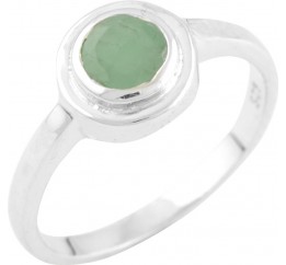 Серебряное кольцо SilverBreeze с натуральным изумрудом (1452363) 18 размер