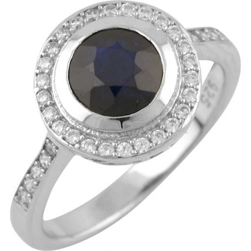 Серебряное кольцо SilverBreeze с натуральным сапфиром (1465554) 17.5 размер