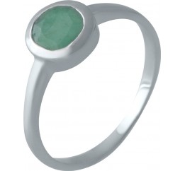 Серебряное кольцо SilverBreeze с натуральным изумрудом 1516904 18 размер, 18 размер, 18 размер, 18 размер