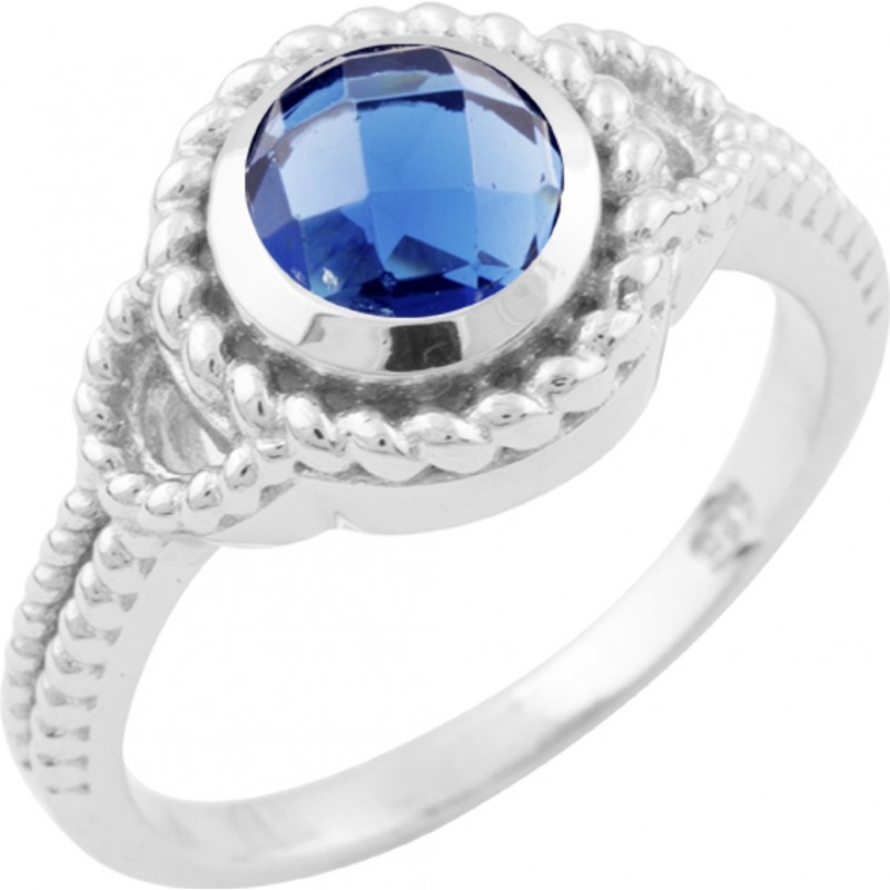 Серебряное кольцо SilverBreeze с сапфиром nano 1648186 18 размер, 18 размер, 18 размер, 18 размер