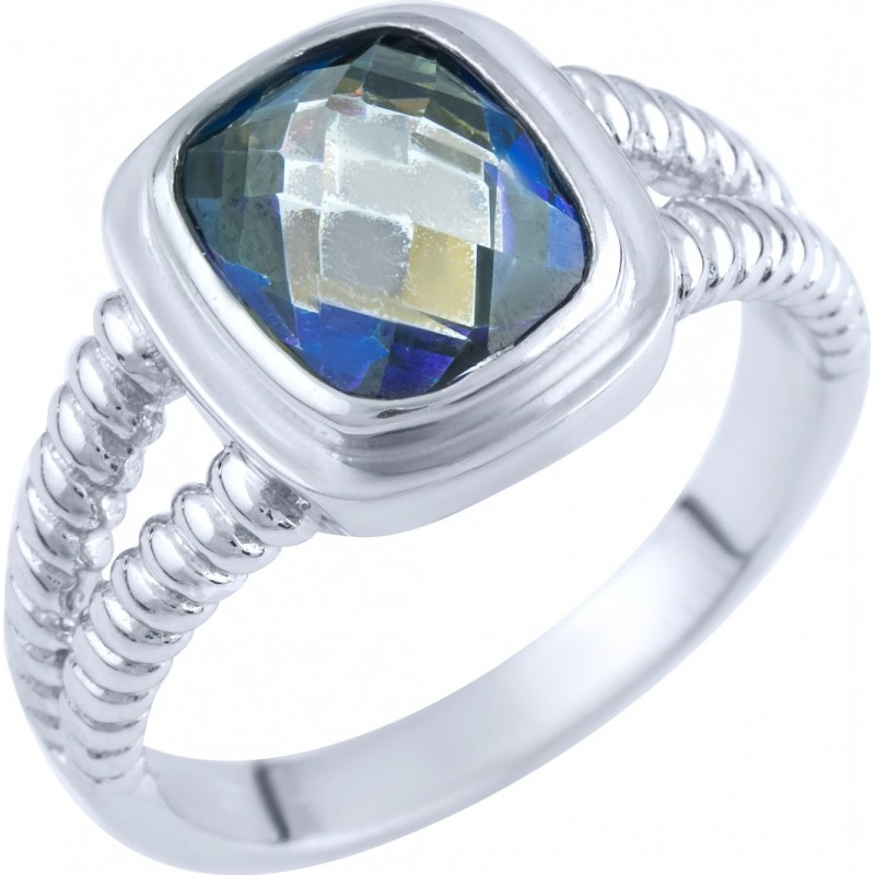 Серебряное кольцо SilverBreeze с натуральным мистик топазом (1891643) 17.5 размер