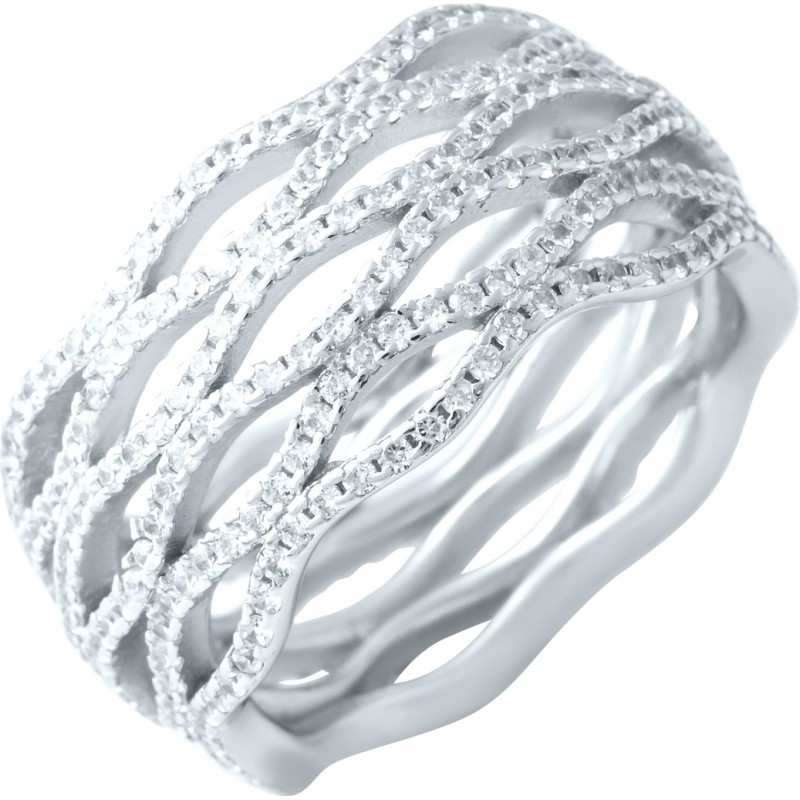 Серебряное кольцо SilverBreeze с фианитами 1918692 17.5 размер, 17.5 размер, 17.5 размер, 17.5 размер