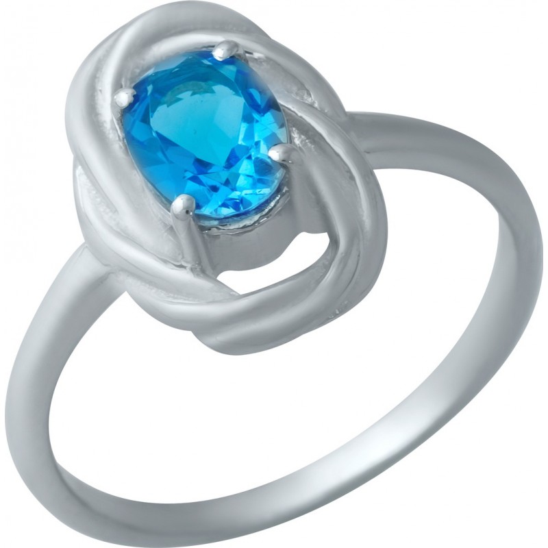 Серебряное кольцо SilverBreeze с аквамарином nano (1932568) 18 размер
