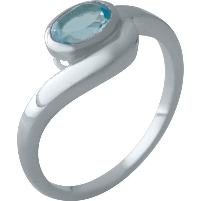 Серебряное кольцо SilverBreeze с аквамарином nano (2011873) 17 размер