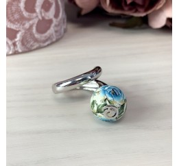 Серебряное кольцо SilverBreeze с емаллю (2003977) 18 размер