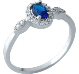 Серебряное кольцо SilverBreeze с сапфиром nano 1969540 18 размер, 18 размер, 18 размер, 18 размер