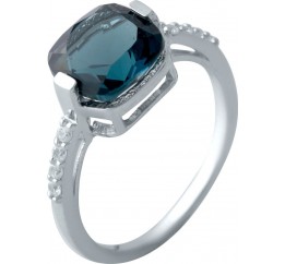 Серебряное кольцо SilverBreeze с натуральным топазом Лондон Блю 2019848 18 размер, 18 размер, 18 размер, 18 размер