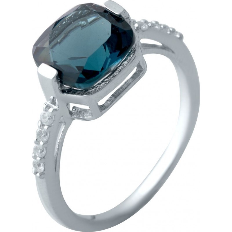 Серебряное кольцо SilverBreeze с натуральным топазом Лондон Блю 2019848 18.5 размер, 18.5 размер, 18.5 размер, 18.5 размер