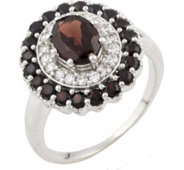 Серебряное кольцо SilverBreeze с натуральным гранатом 0477633 18.5 размер, 18.5 размер, 18.5 размер, 18.5 размер