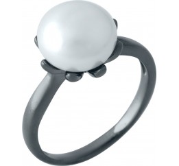 Серебряное кольцо SilverBreeze с натуральным жемчугом (1956984) 18.5 размер