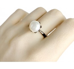 Серебряное кольцо SilverBreeze с натуральным жемчугом (1956984) 18.5 размер