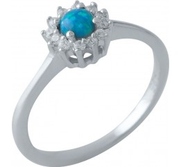 Серебряное кольцо SilverBreeze с опалом (1970348) 17 размер