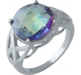Серебряное кольцо SilverBreeze с натуральным мистик топазом (2005186) 17.5 размер