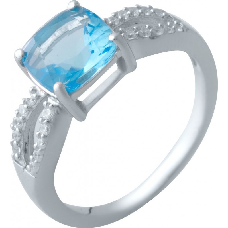 Серебряное кольцо SilverBreeze с аквамарином nano (2016700) 17.5 размер