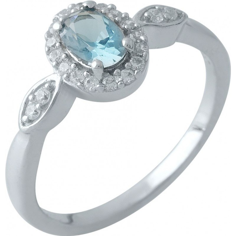 Серебряное кольцо SilverBreeze с натуральным топазом Лондон Блю (1970560) 17.5 размер