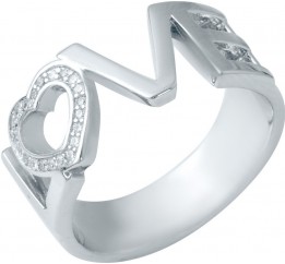Серебряное кольцо SilverBreeze с фианитами (1941218) 18.5 размер