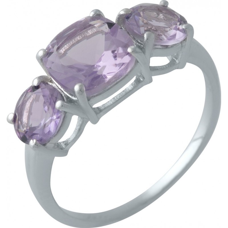 Серебряное кольцо SilverBreeze с натуральным аметистом (2007197) 17 размер