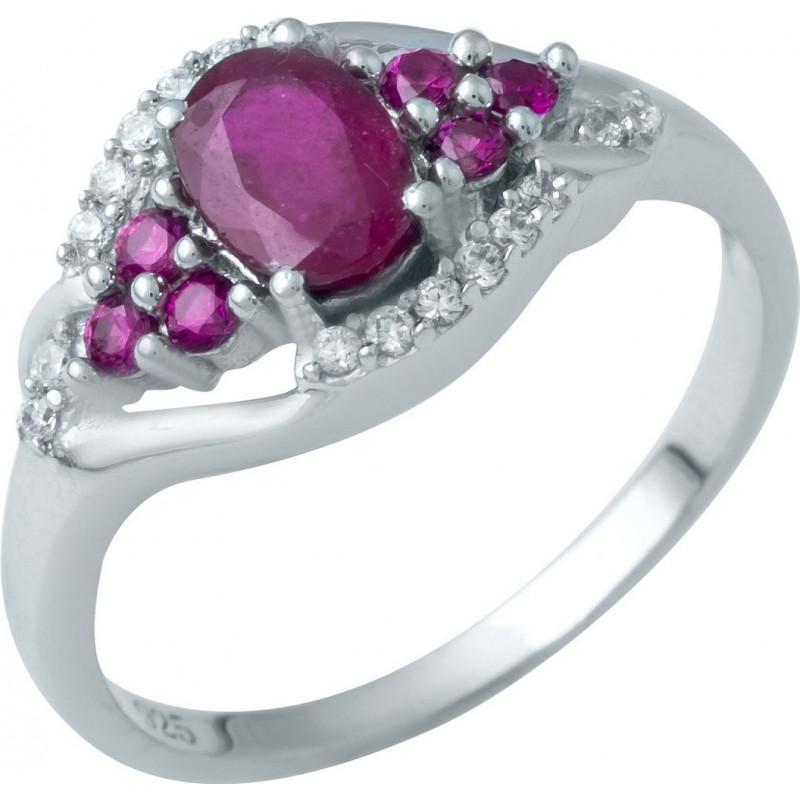 Серебряное кольцо SilverBreeze с натуральным рубином (1947005) 17 размер