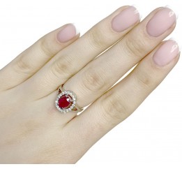 Серебряное кольцо SilverBreeze с натуральным рубином 1728277 16 размер, 16 размер, 16 размер, 16 размер
