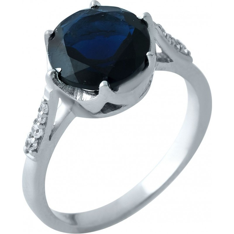 Серебряное кольцо SilverBreeze с сапфиром nano (1964644) 17 размер