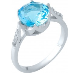 Серебряное кольцо SilverBreeze с аквамарином nano 1965344 18 размер, 18 размер, 18 размер, 18 размер