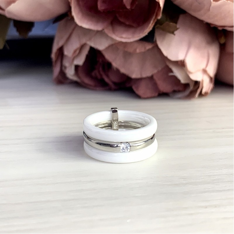 Серебряное кольцо SilverBreeze с керамикой 1214961 18.5 размер, 18.5 размер, 18.5 размер, 18.5 размер