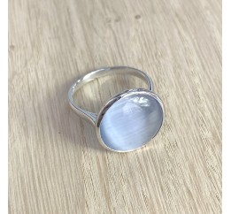 Серебряное кольцо SilverBreeze с кошачим глазом (1955444) 18 размер
