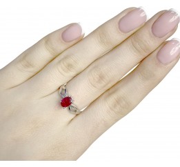 Серебряное кольцо SilverBreeze с натуральным рубином 1972083 17 размер, 17 размер, 17 размер, 17 размер