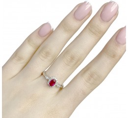 Серебряное кольцо SilverBreeze с натуральным рубином (1972724) 17.5 размер
